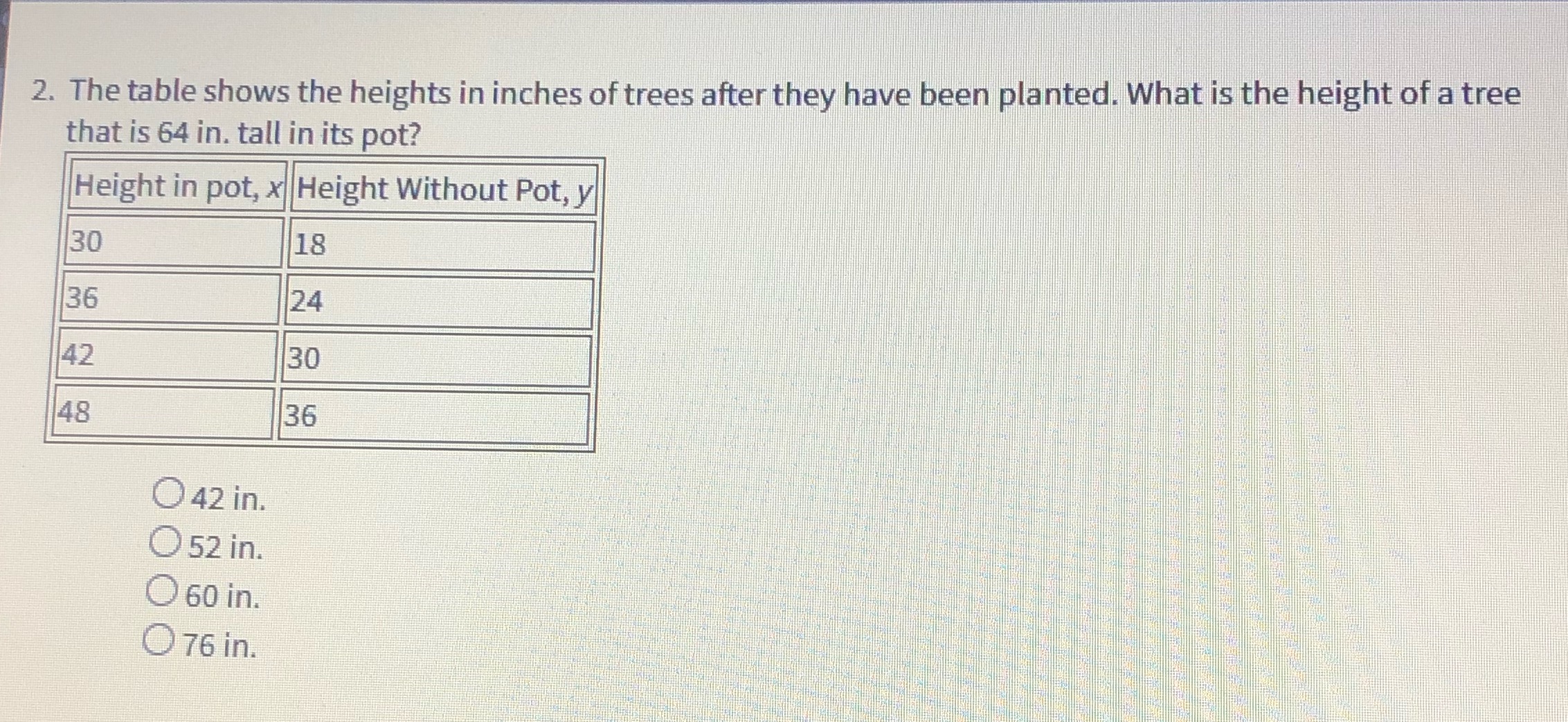 Help me please 2. The table shows the heights in