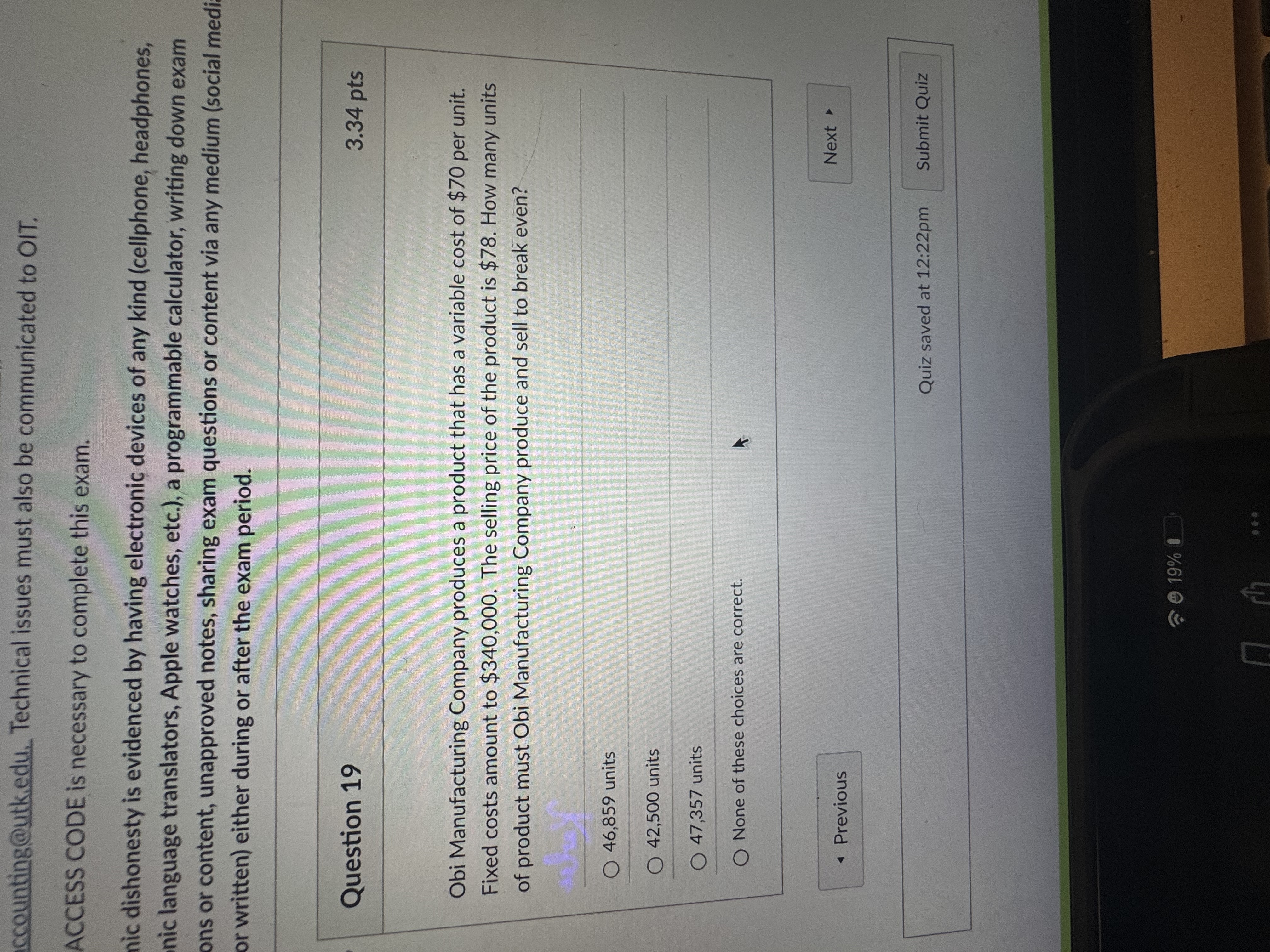 No answer the question in this image ccounting@utk.edu. Technical issues must also