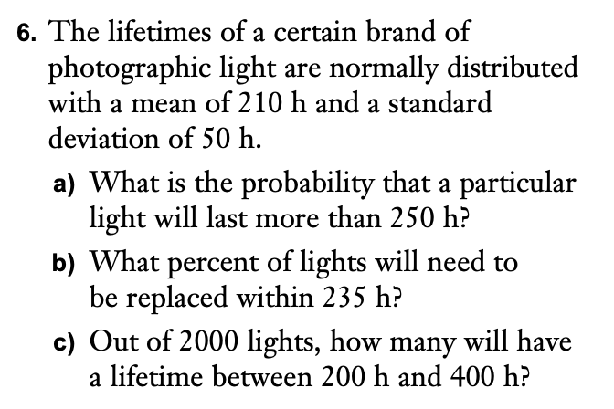 For each question, please include a normal