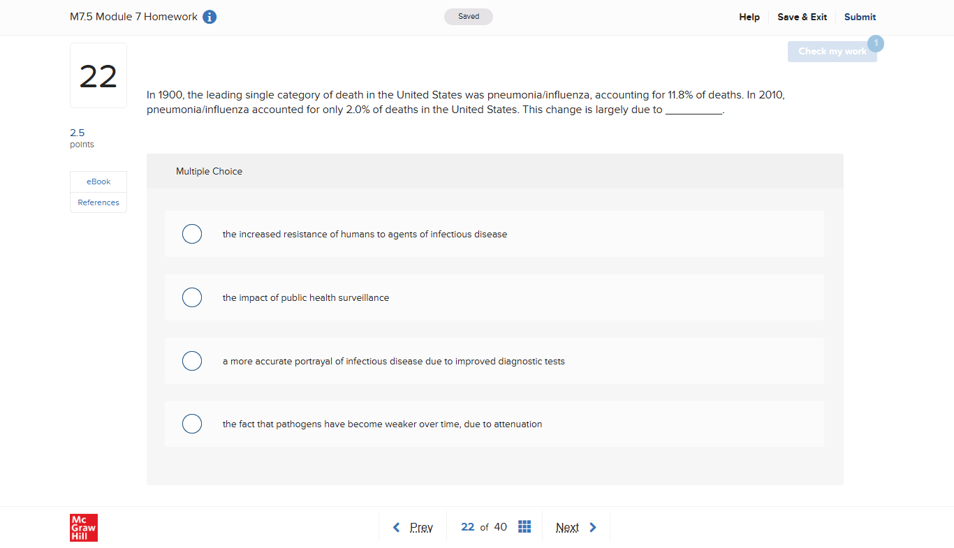 M7.5 Module 7 Homework o Saved Help Save & Exit