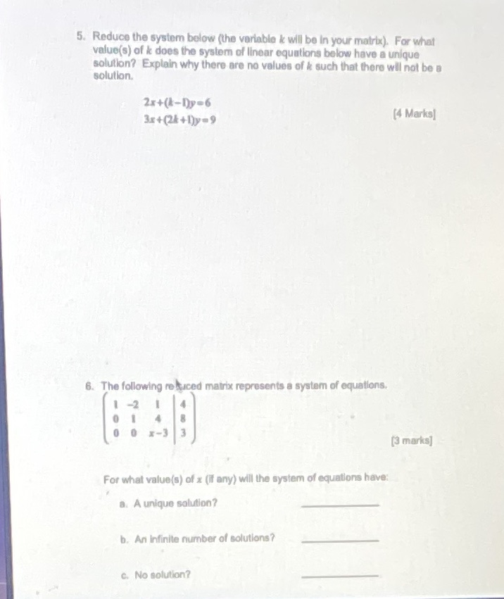 All calculations must be shown to earn for marks.