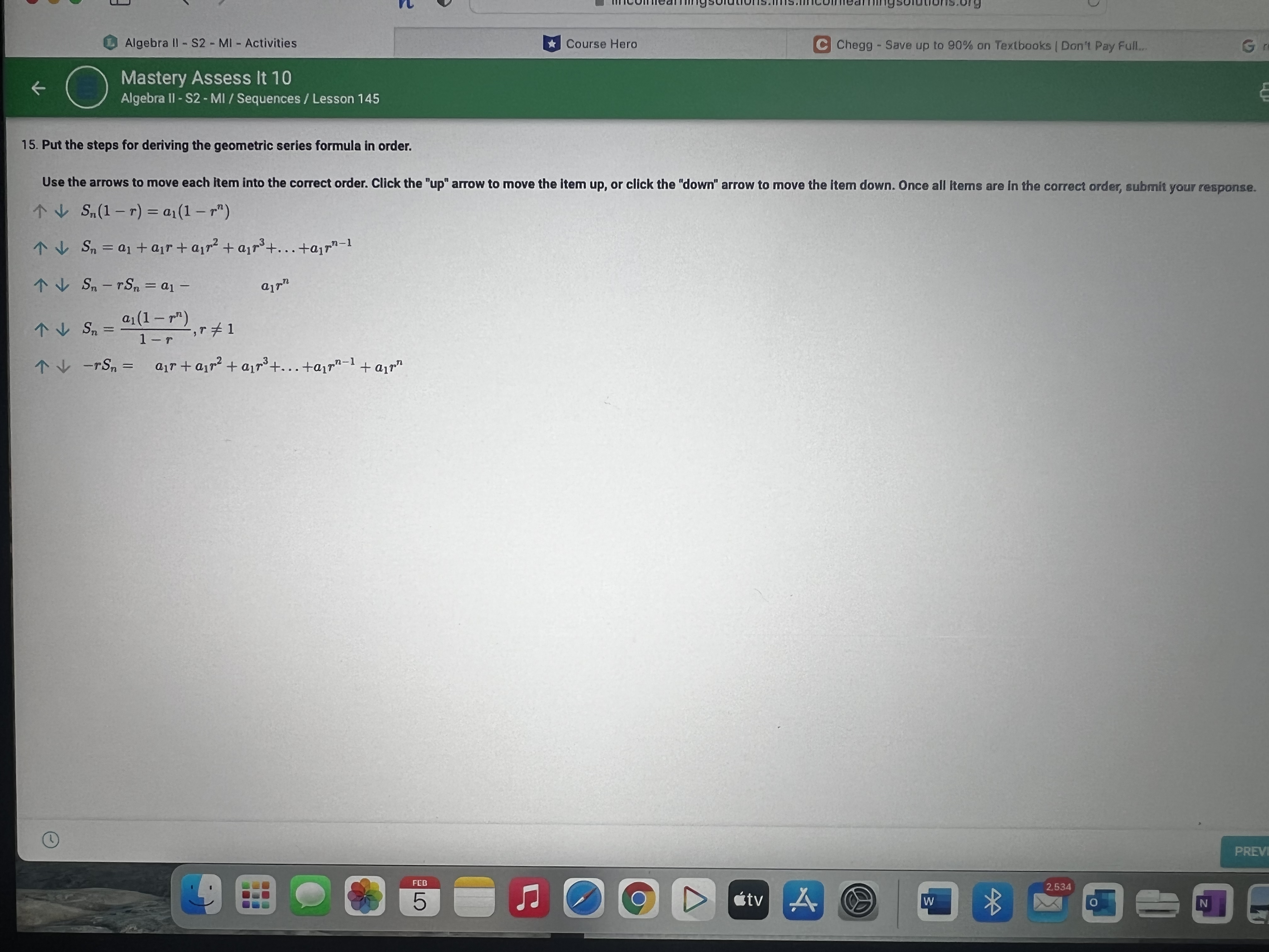 Algebra II - S2 - MI - Activities *Course Hero C
