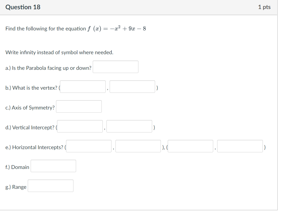 Question 15 1 pts Find the equation of the line