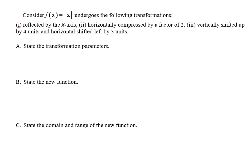 1. Afunction f ( x )= mx + b has the properties