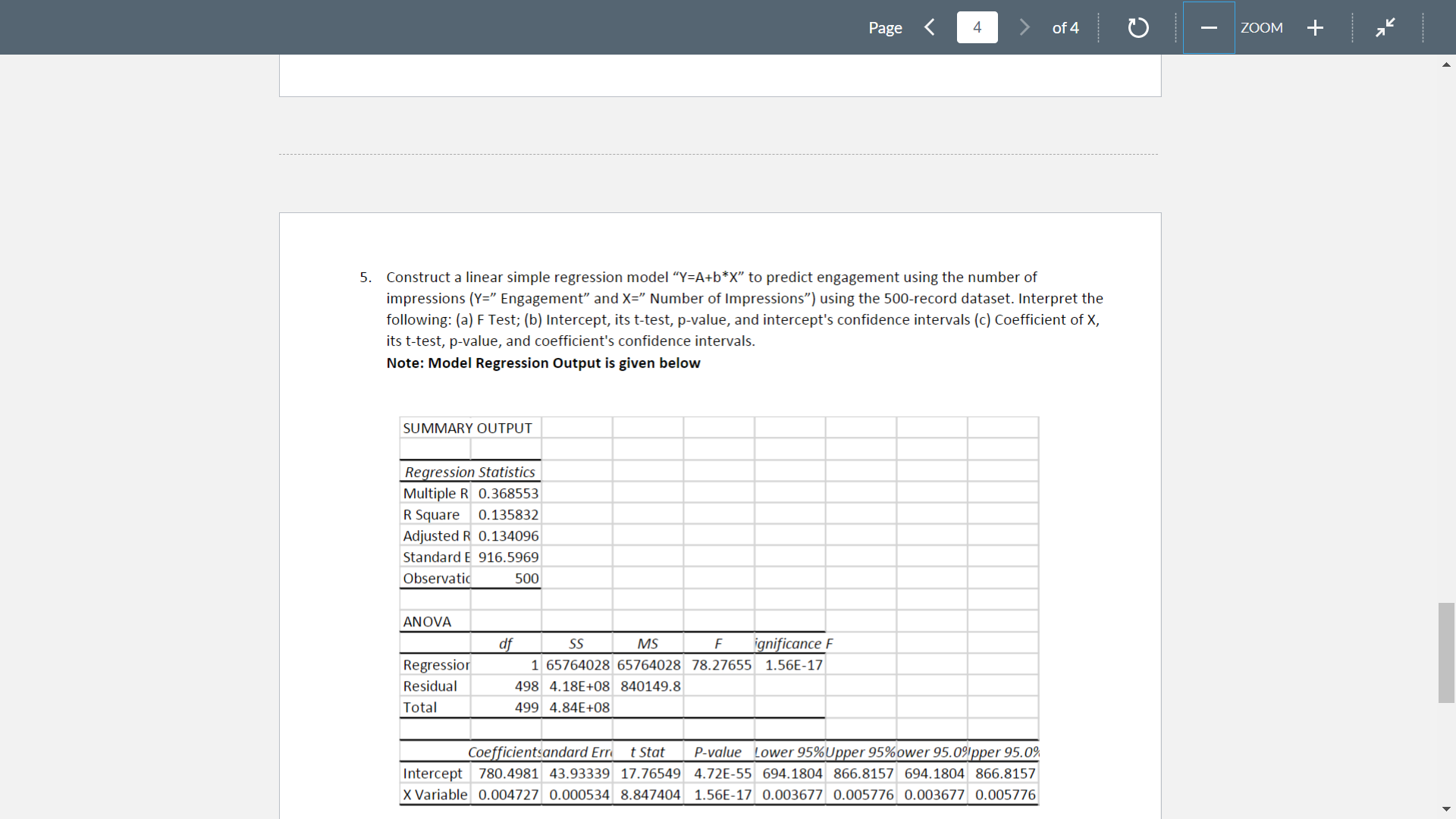 Page 1 of 4 O ZOOM + Mini Project Problem