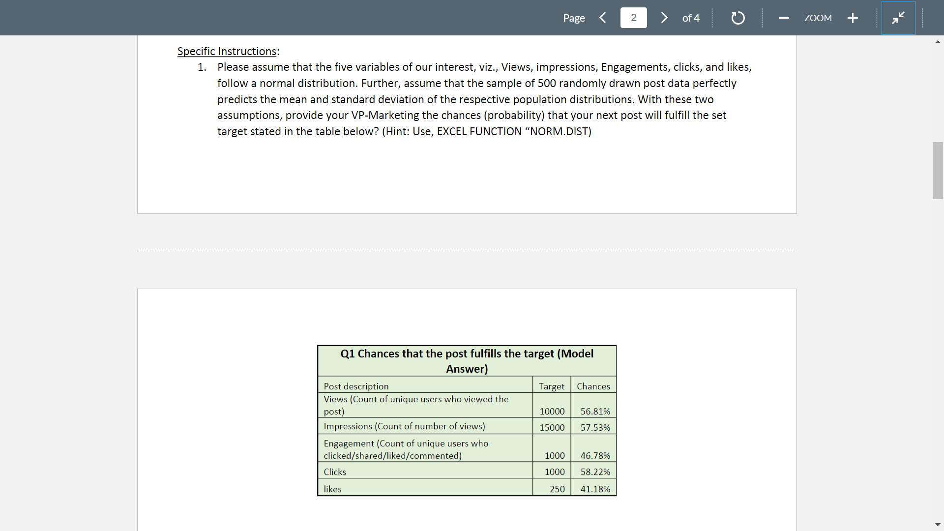 Page 1 of 4 O ZOOM + Mini Project Problem