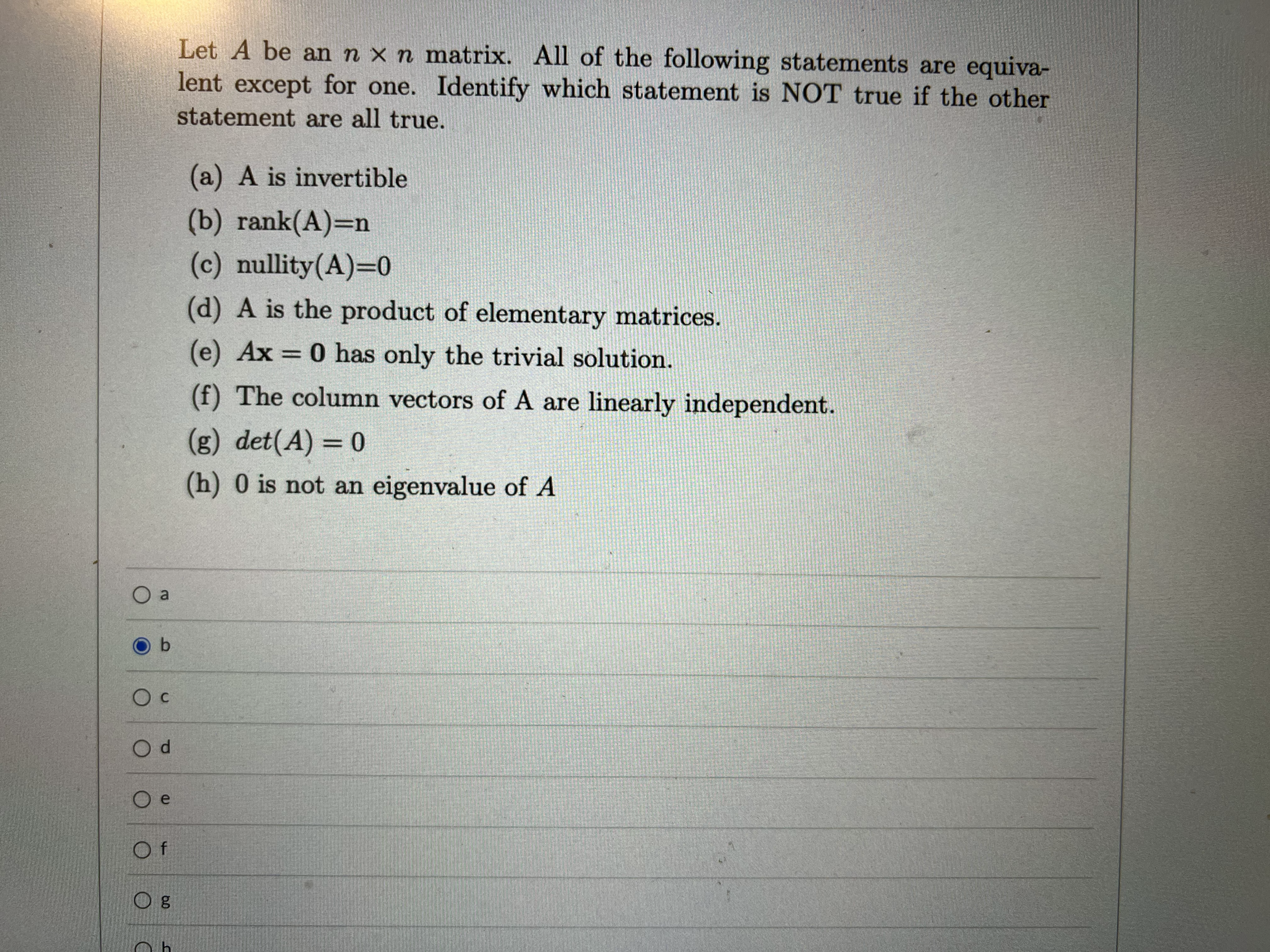 Determine if the space described below is a