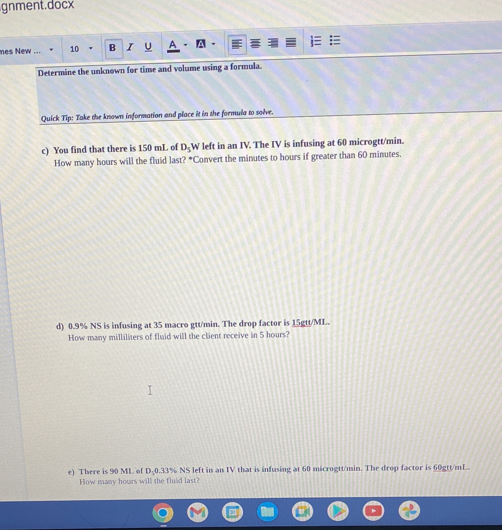 Please and thank you gnment.docx nes New ... 10 B