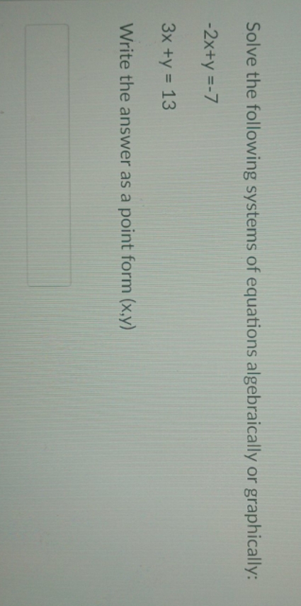 Solve the following system of equations