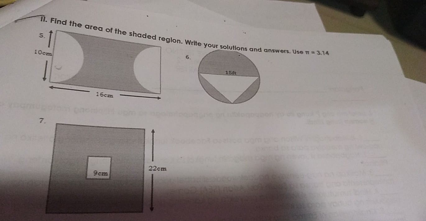 Find the area of the shaded region. Provide
