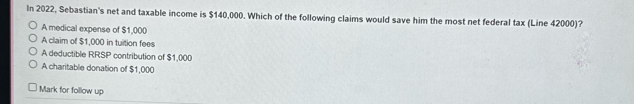 In 2022, Sebastian's net and taxable income
