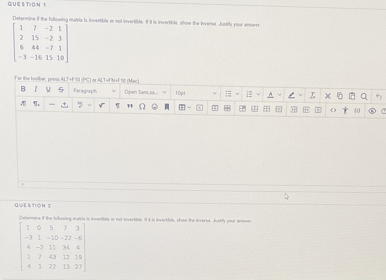 Homework 5 This is linear algebra question please
