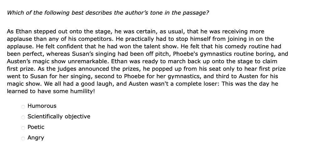 answer Which of the following best describes the