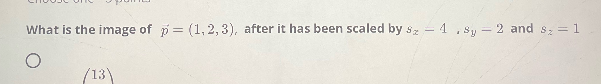 What is the image of p = (1, 2, 3), after it has