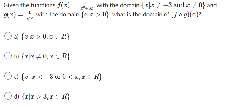 Given the functions f(@) = 1 with the domain fax