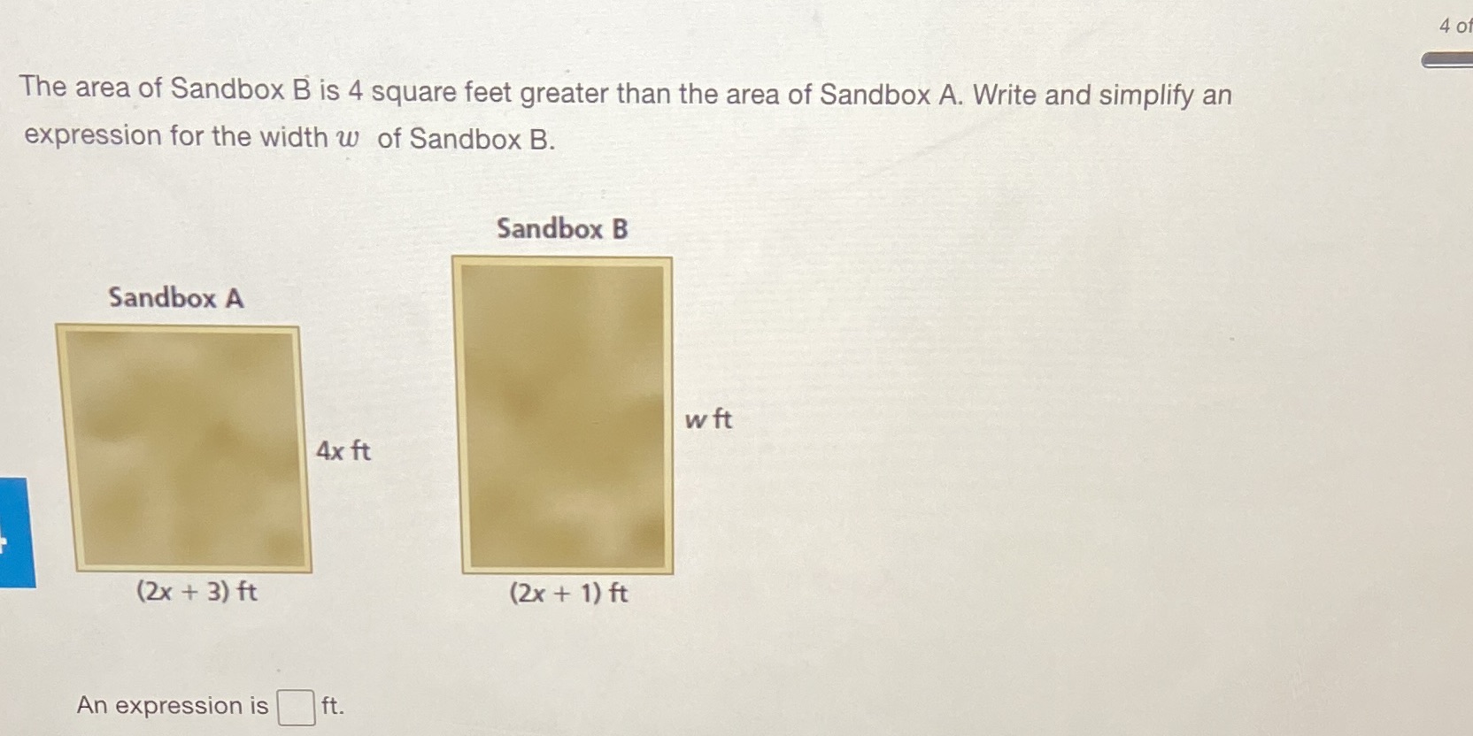 How do you find the expression 4 of The area of