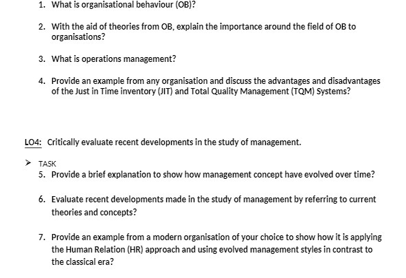 1. What is organisational behaviour (OB)? 2. With