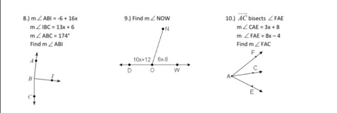 Please help answer, thank you! 8.) m _ ABI = -6 +