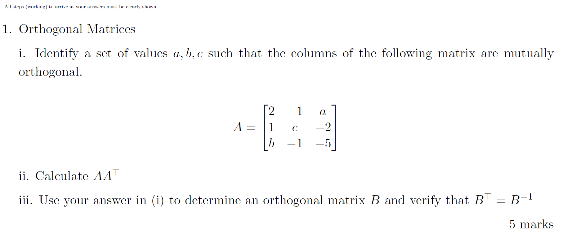 Can you please help me solve this linear algebra