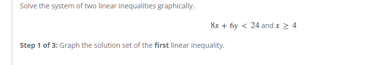 Solve the system of two linear inequalities