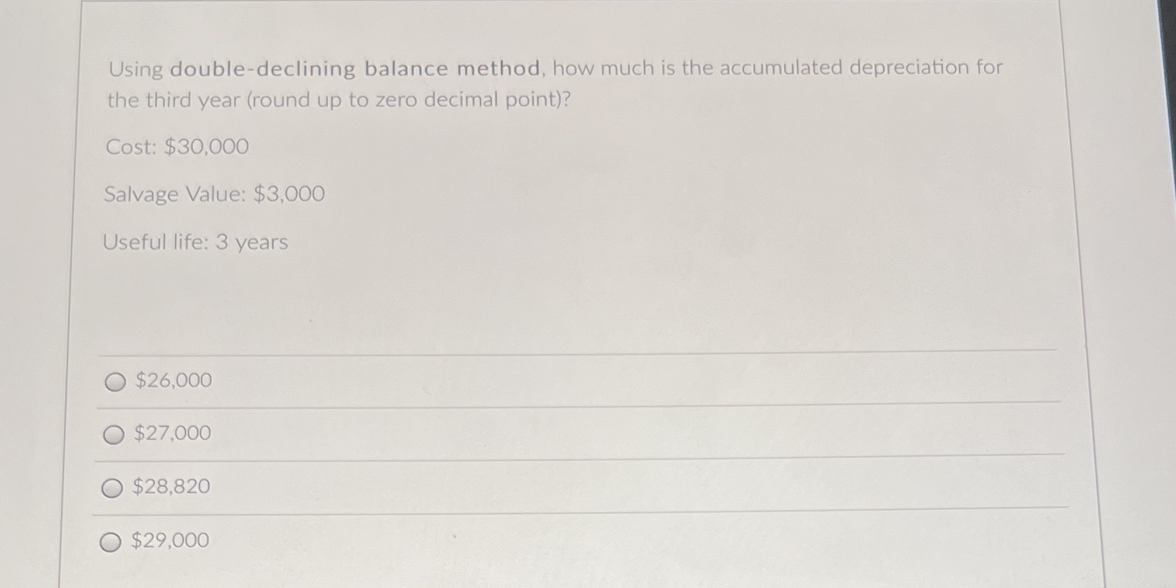 Using double-declining balance method, how much