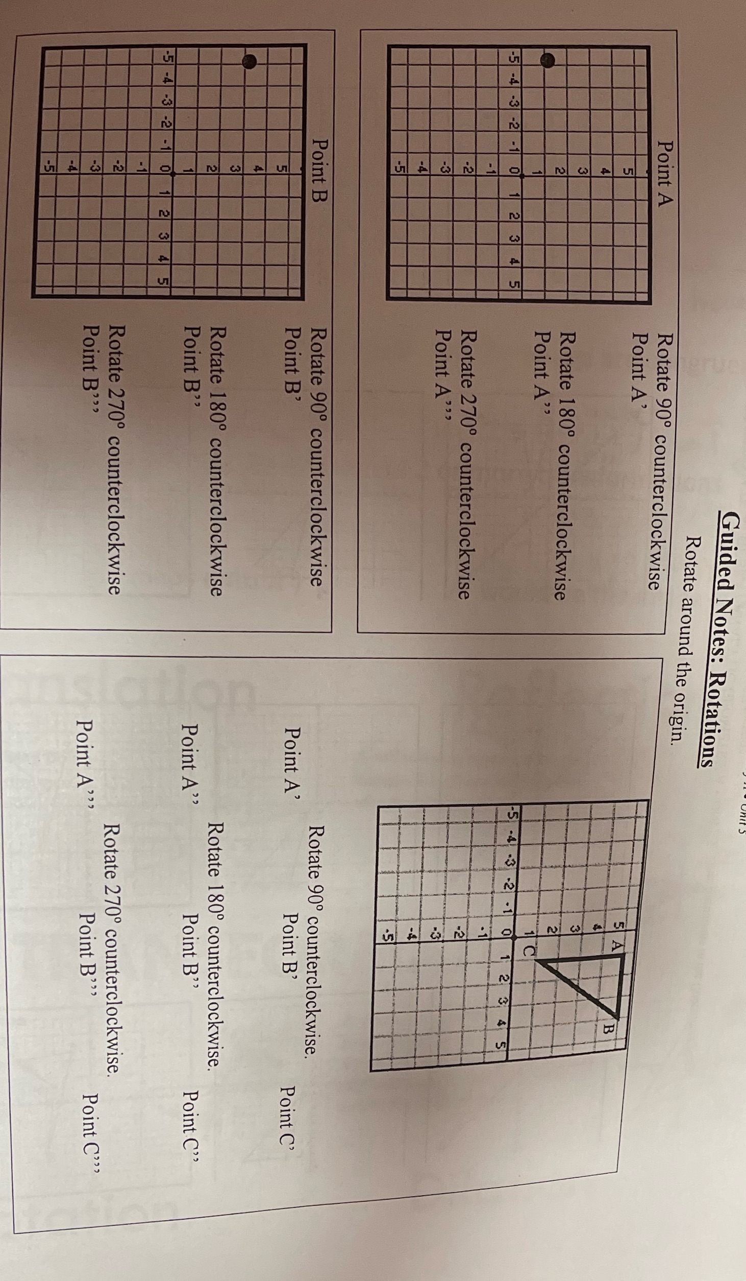 show work on paper please Guided Notes: Rotations