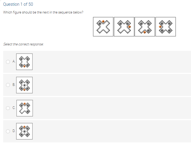 Question 10 of 50 Which figure completes the