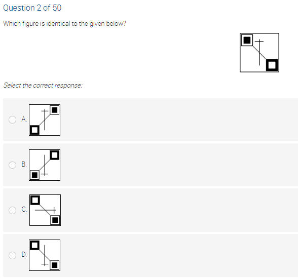 Question 10 of 50 Which figure completes the