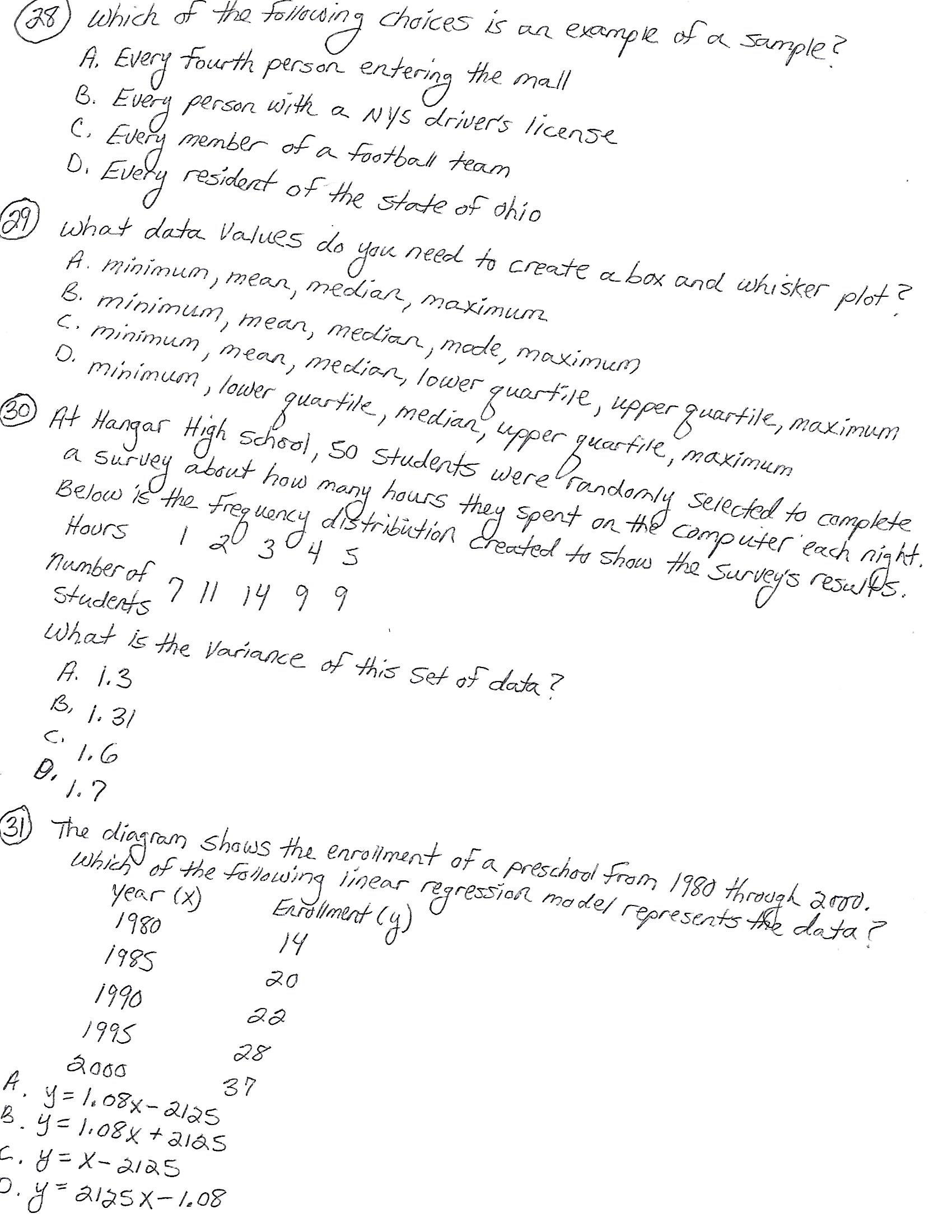 which of the tollowing choices is an example of a