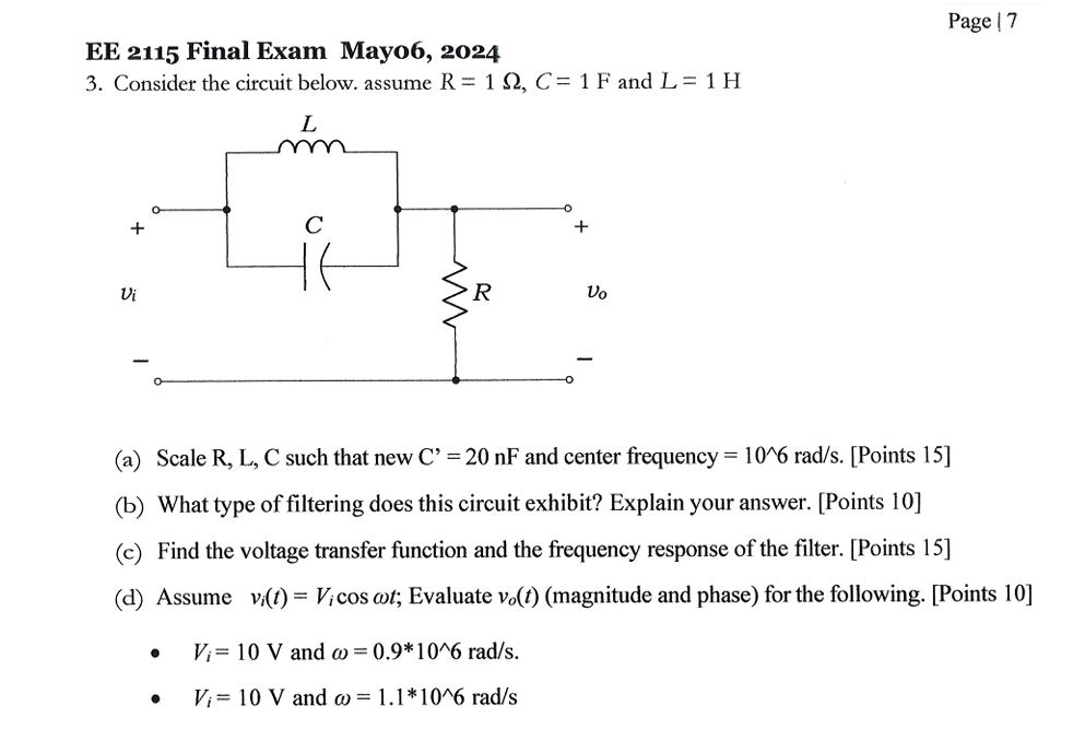 Page | 7 EE 2115 Final Exam Mayo6, 2024 3.