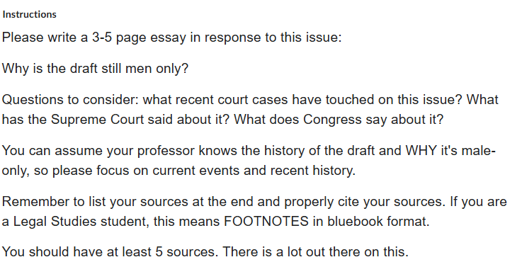 Instructions Please write a 3-5 page essay in