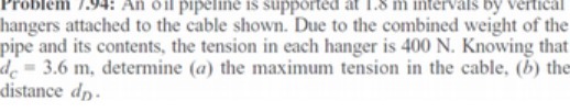 Problem /94: An oil pipeline is supported at 1.8
