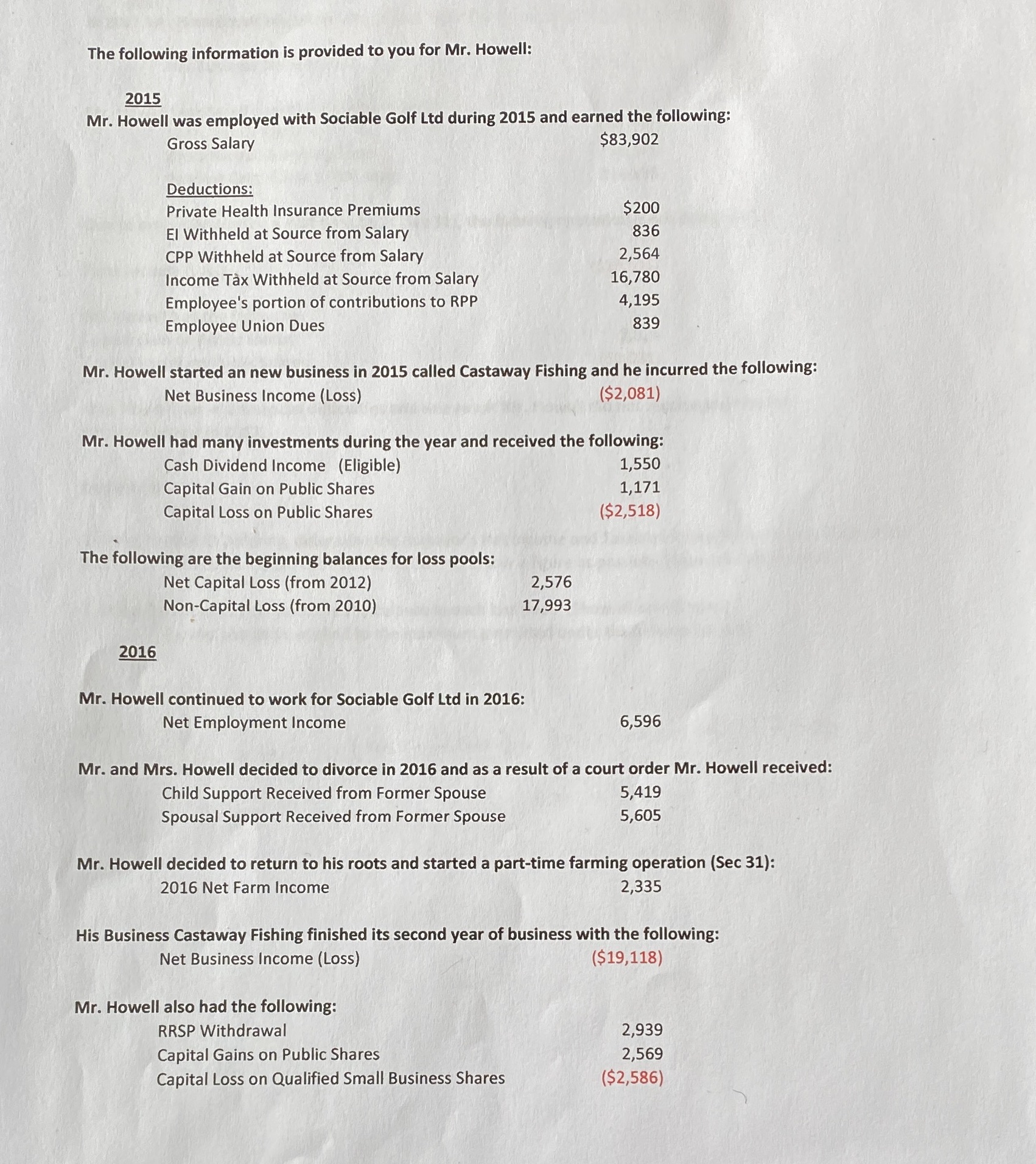 1. Using section 3 Ordering, determine the