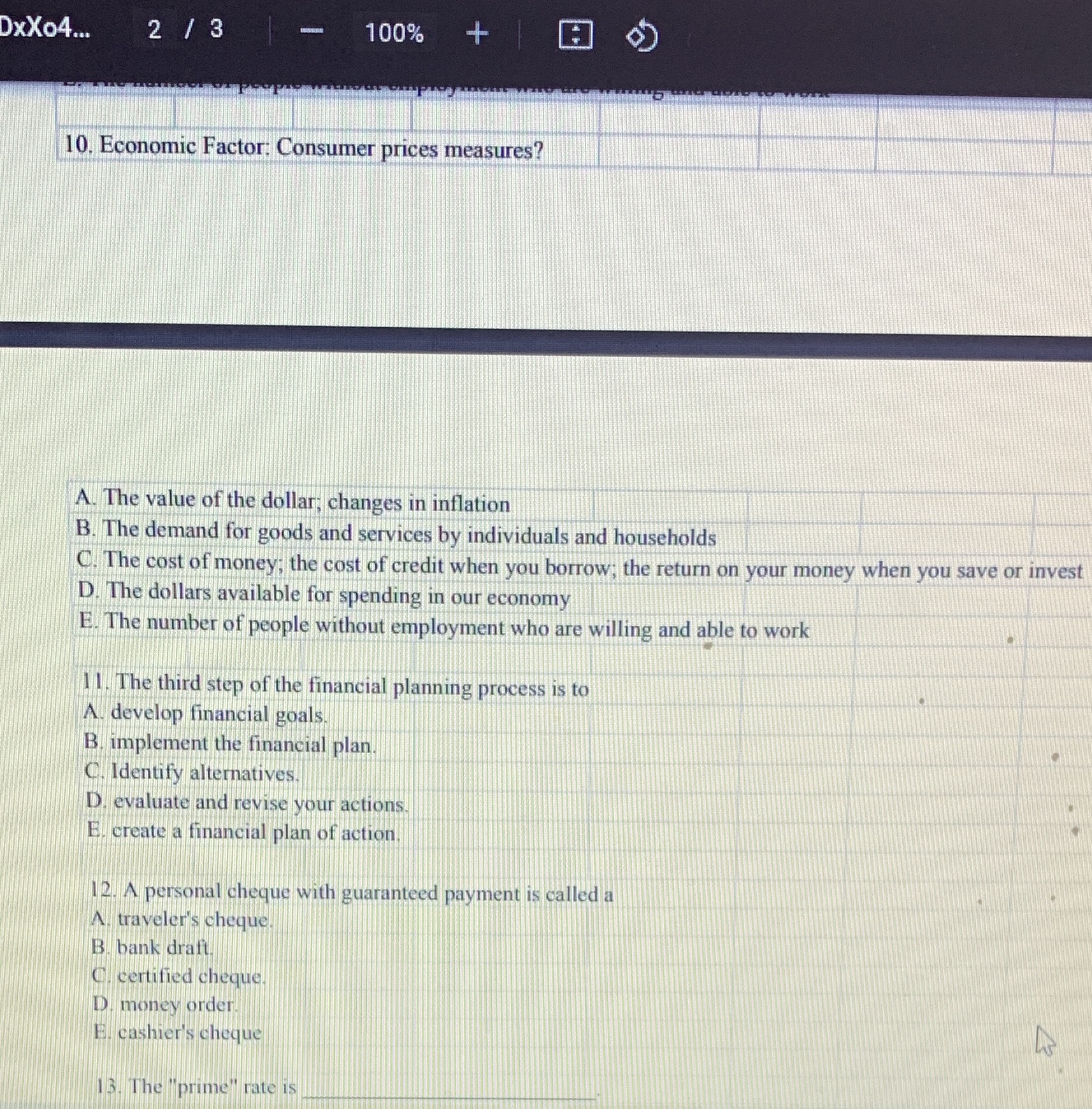 DxX04... 2/3 100% + 10. Economic Factor: Consumer