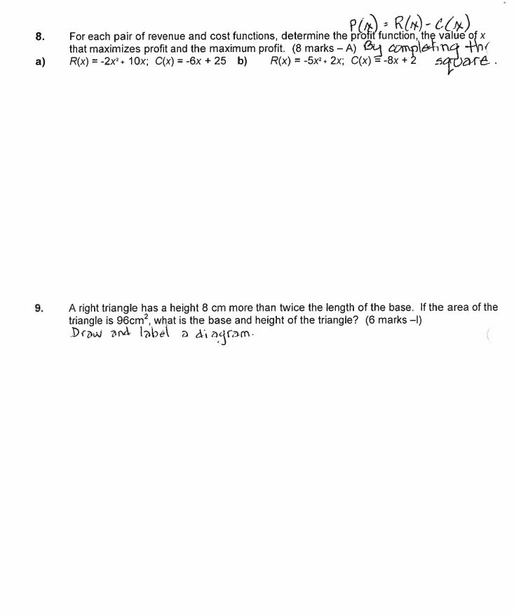 6. Determine the equation of the inverse of each