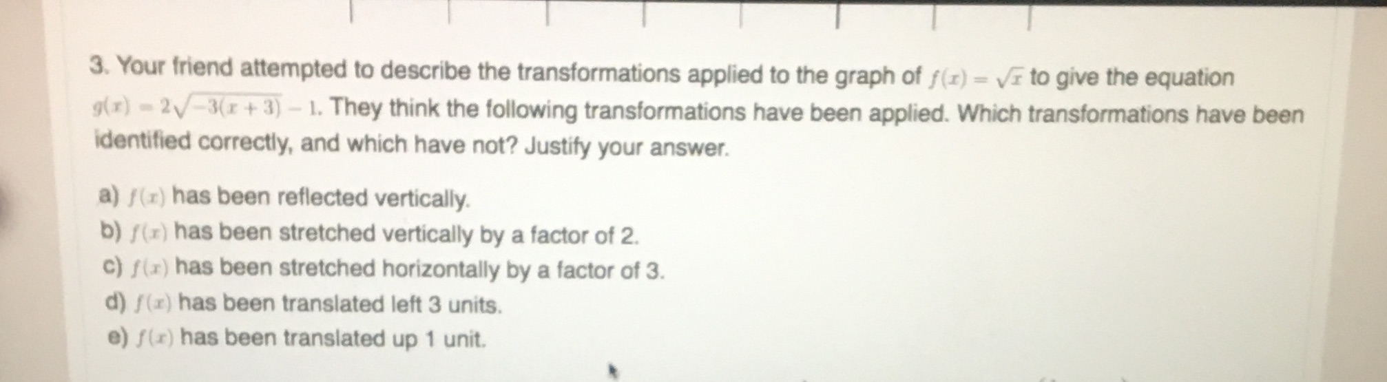 3. Your friend attempted to describe the