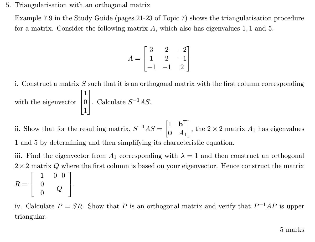 Can you please help me solve this linear algebra