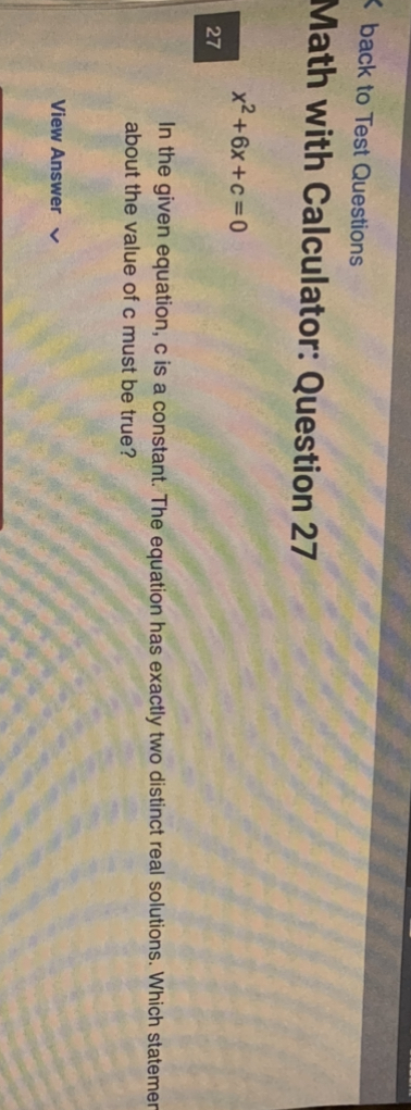 back to Test Questions Math with Calculator: