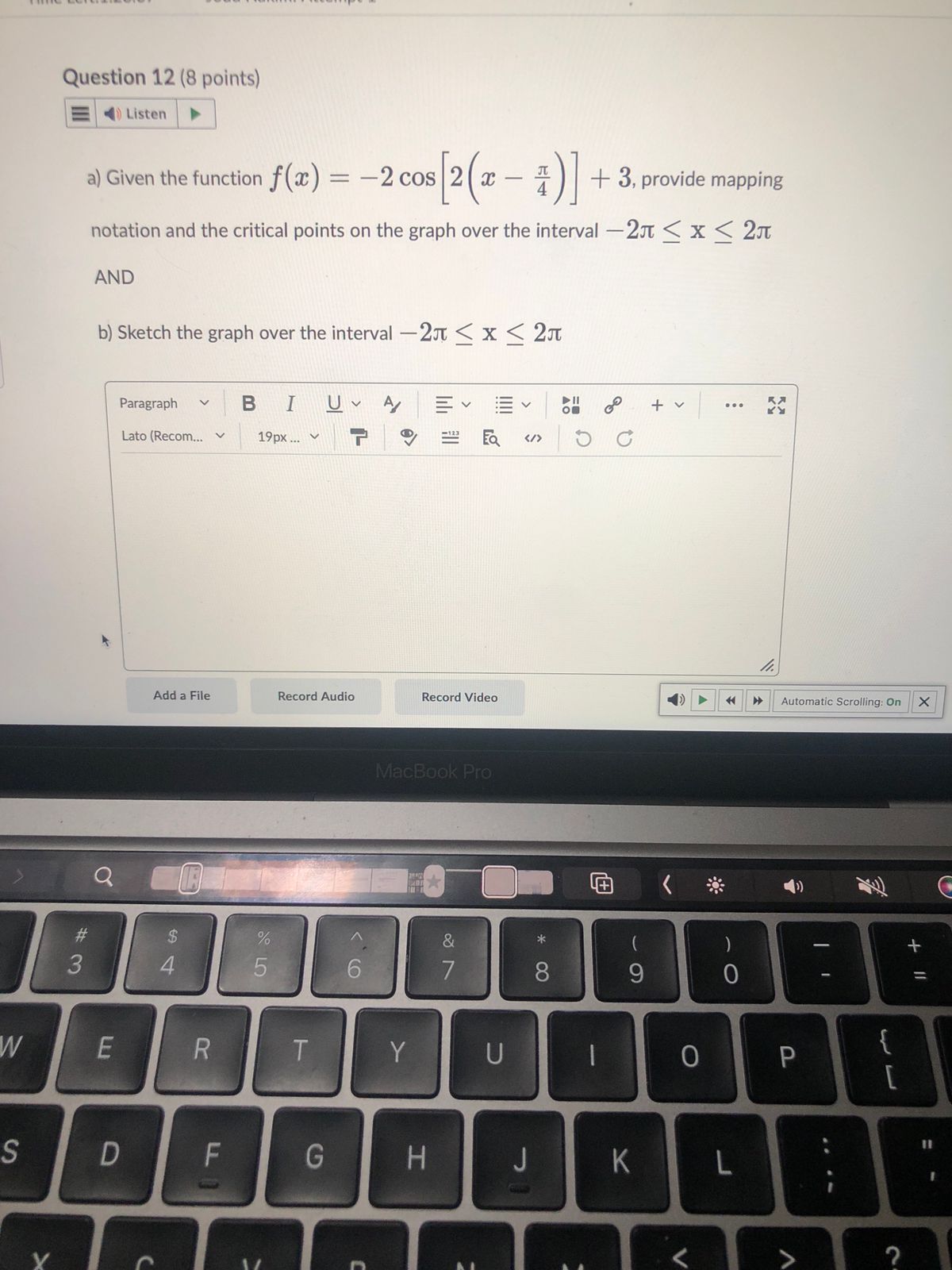 Question 10 (2 points) Listen The domain and