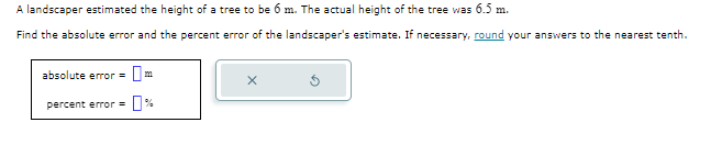 A landscaper estimated the height of a tree to be