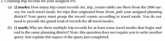 2. Counting trip records for your assigned PD.