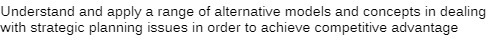 Understand and apply a range of alternative