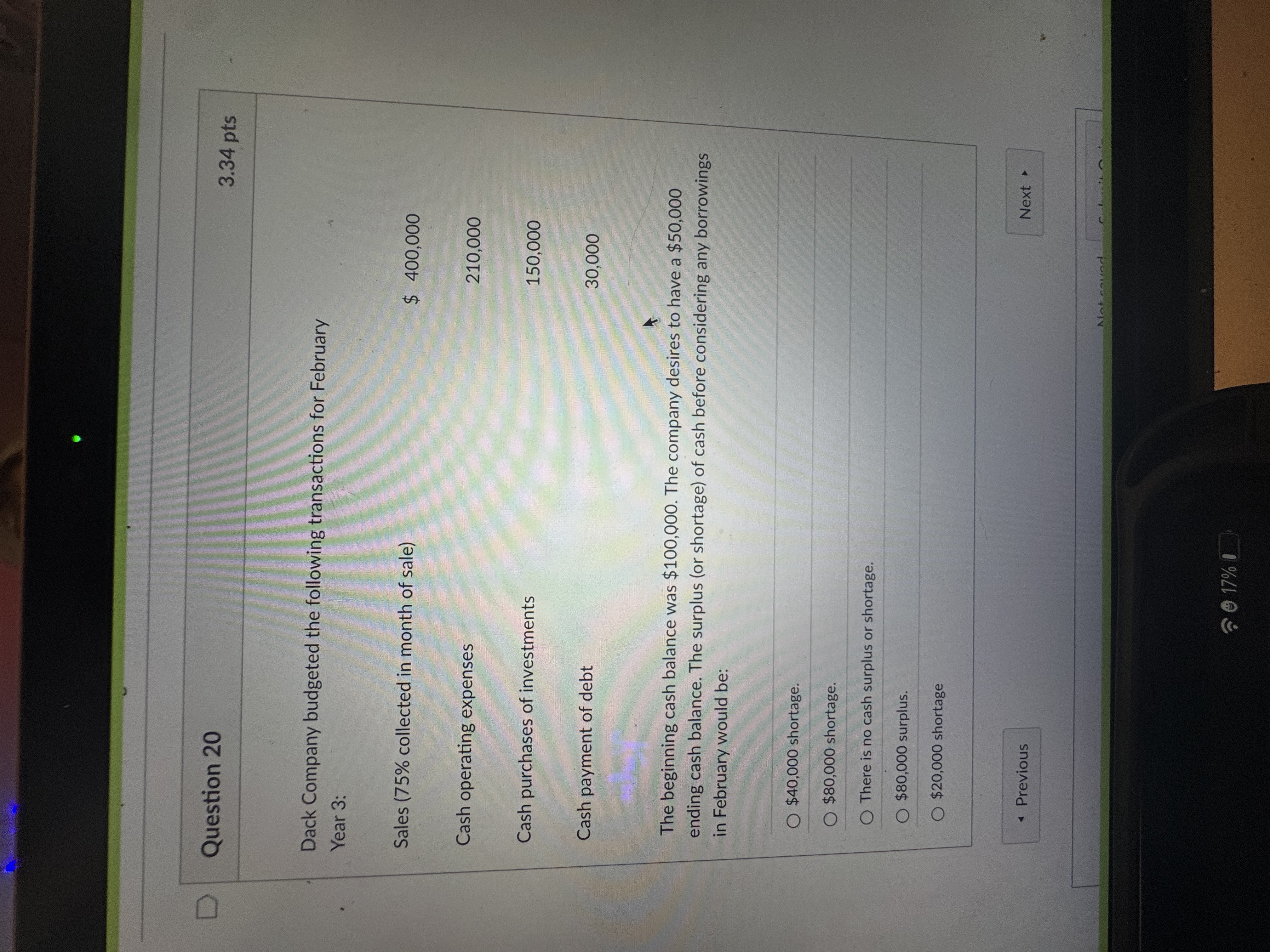 Answer this attachment D Question 20 3.34 pts