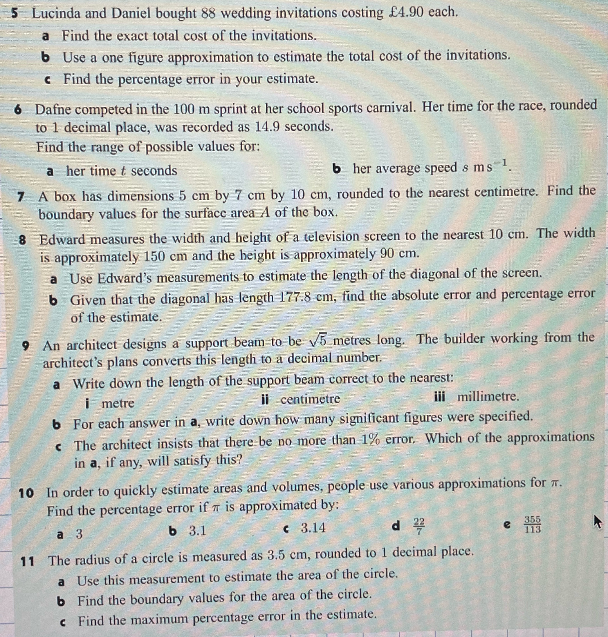 Please answer these questions: 5 Lucinda and