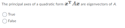 The principal axes of a quadratic form ac ACC are