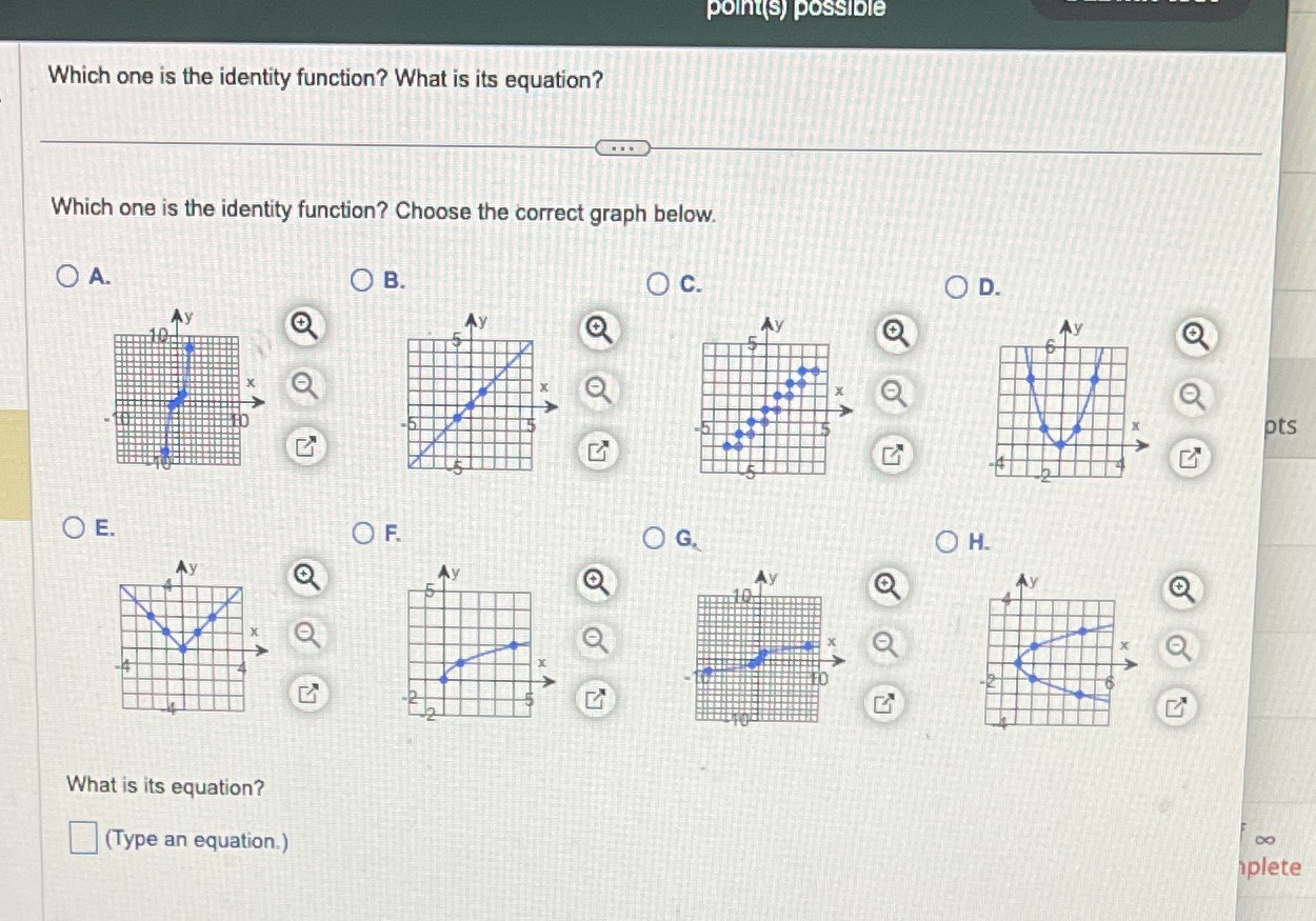 point(s) possible Which one is the identity