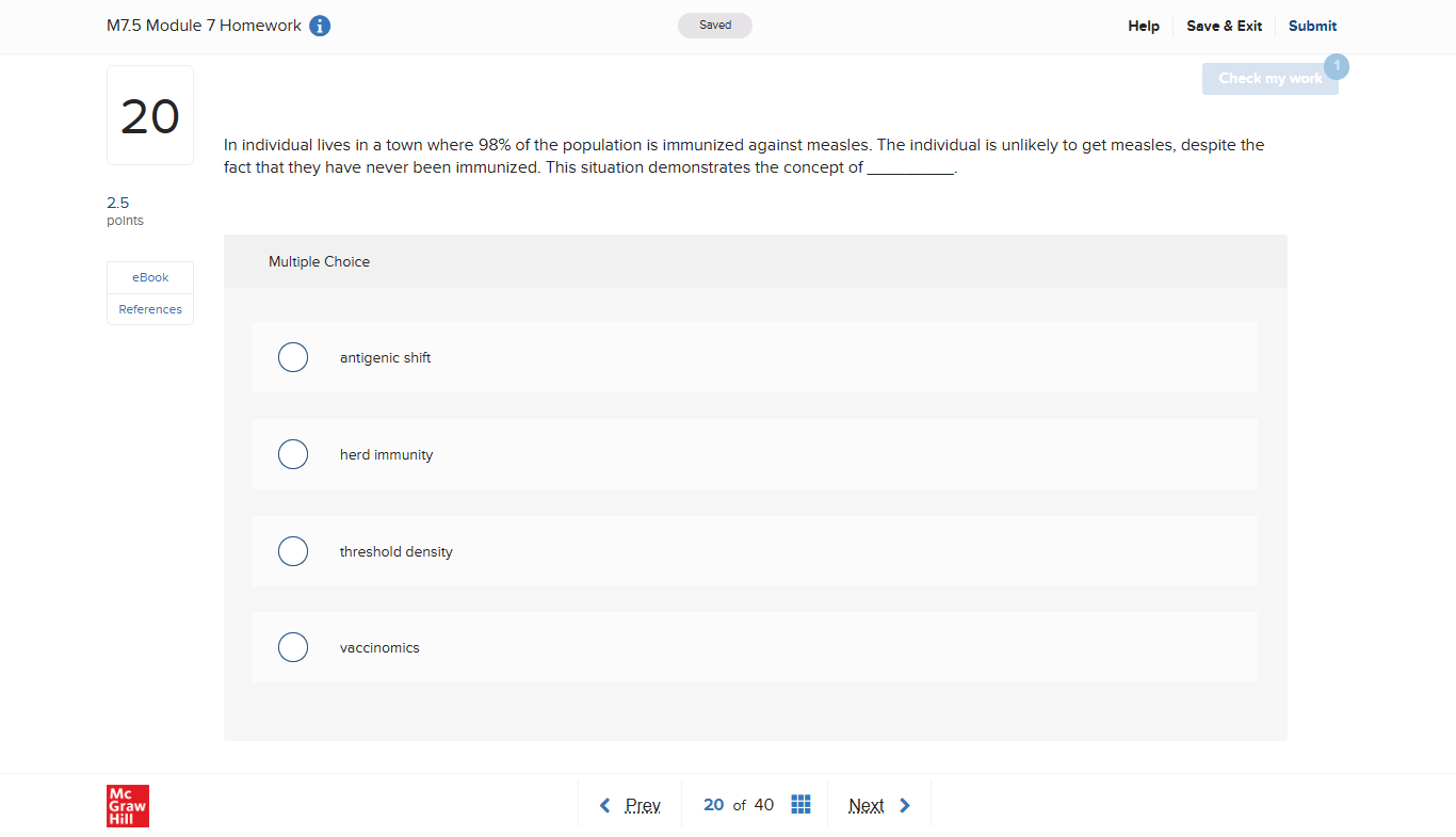 M7.5 Module 7 Homework o Saved Help Save & Exit