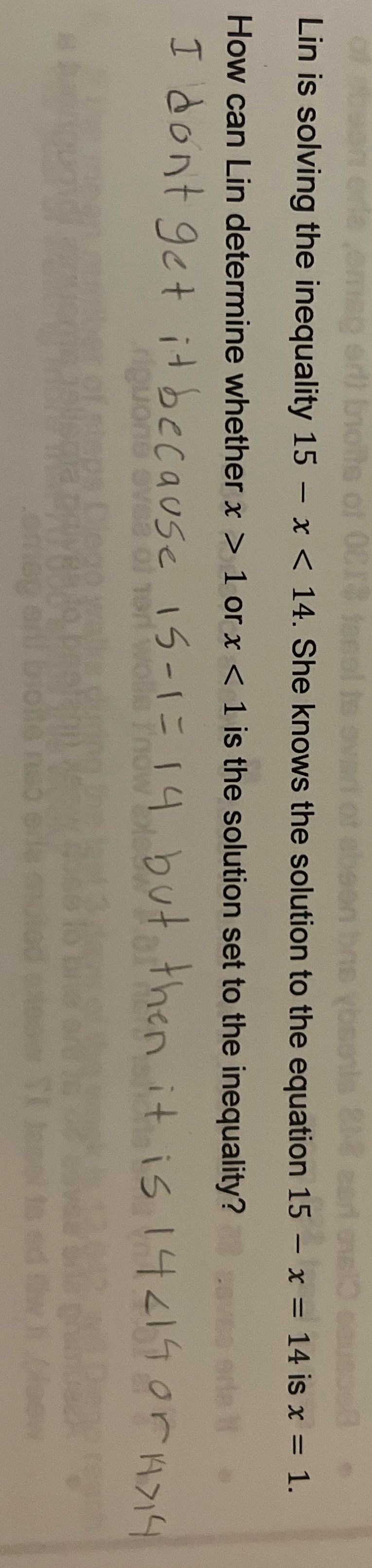 Is ovart of sbeen bris vose Lin is solving the