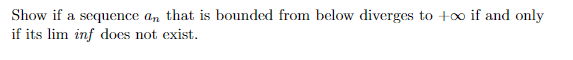 Show if a sequence on that is bounded from below