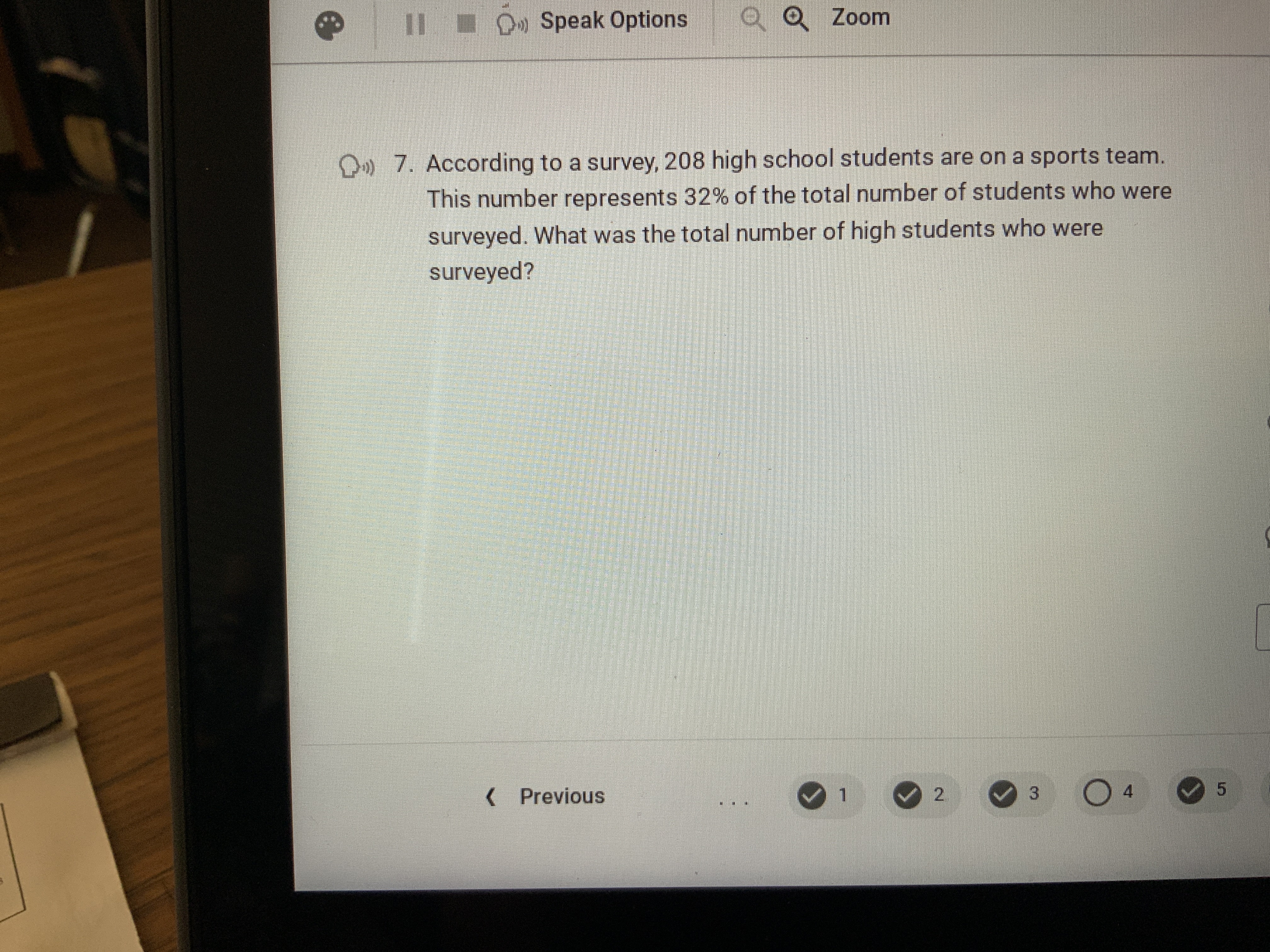 . 1) Speak Options Zoom Do) 7. According to a